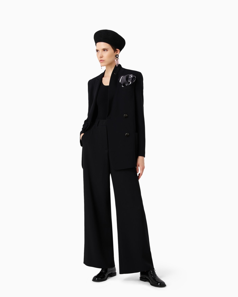The world of armani MAGLIA GIROCOLLO IN MISTO VISCOSA E LANA JACQUARD Offerte