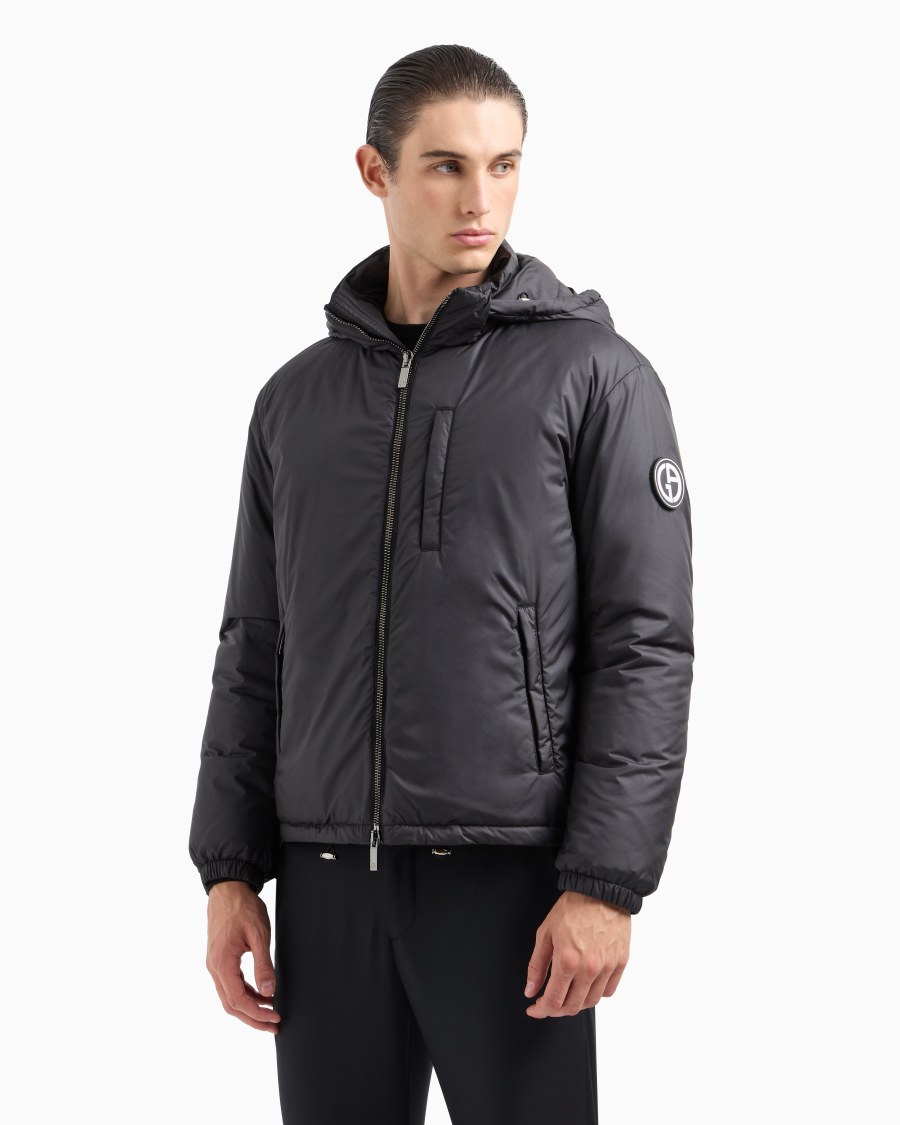 The world of armani BLOUSON CON CAPPUCCIO IMBOTTITO IN PIUMA D'OCA ASV Saldi Di Fabbrica