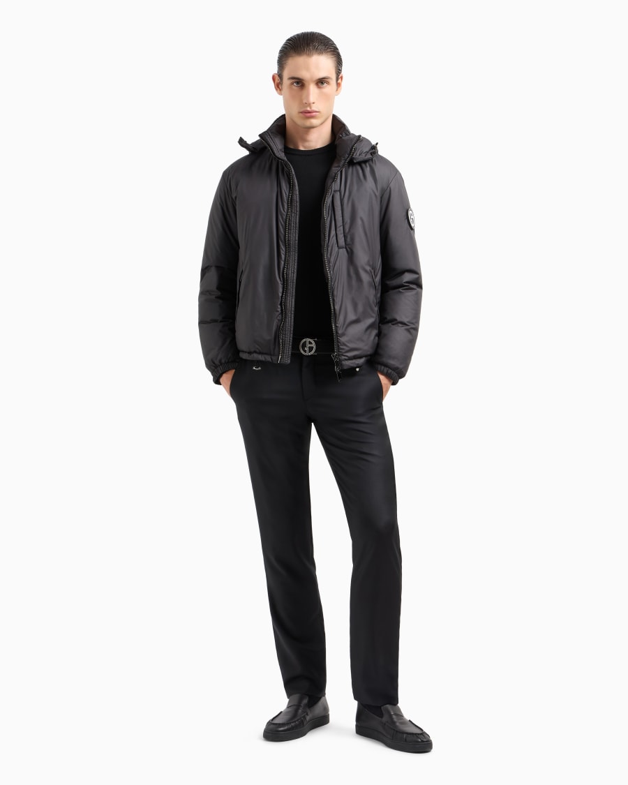 The world of armani BLOUSON CON CAPPUCCIO IMBOTTITO IN PIUMA D'OCA ASV Saldi Di Fabbrica