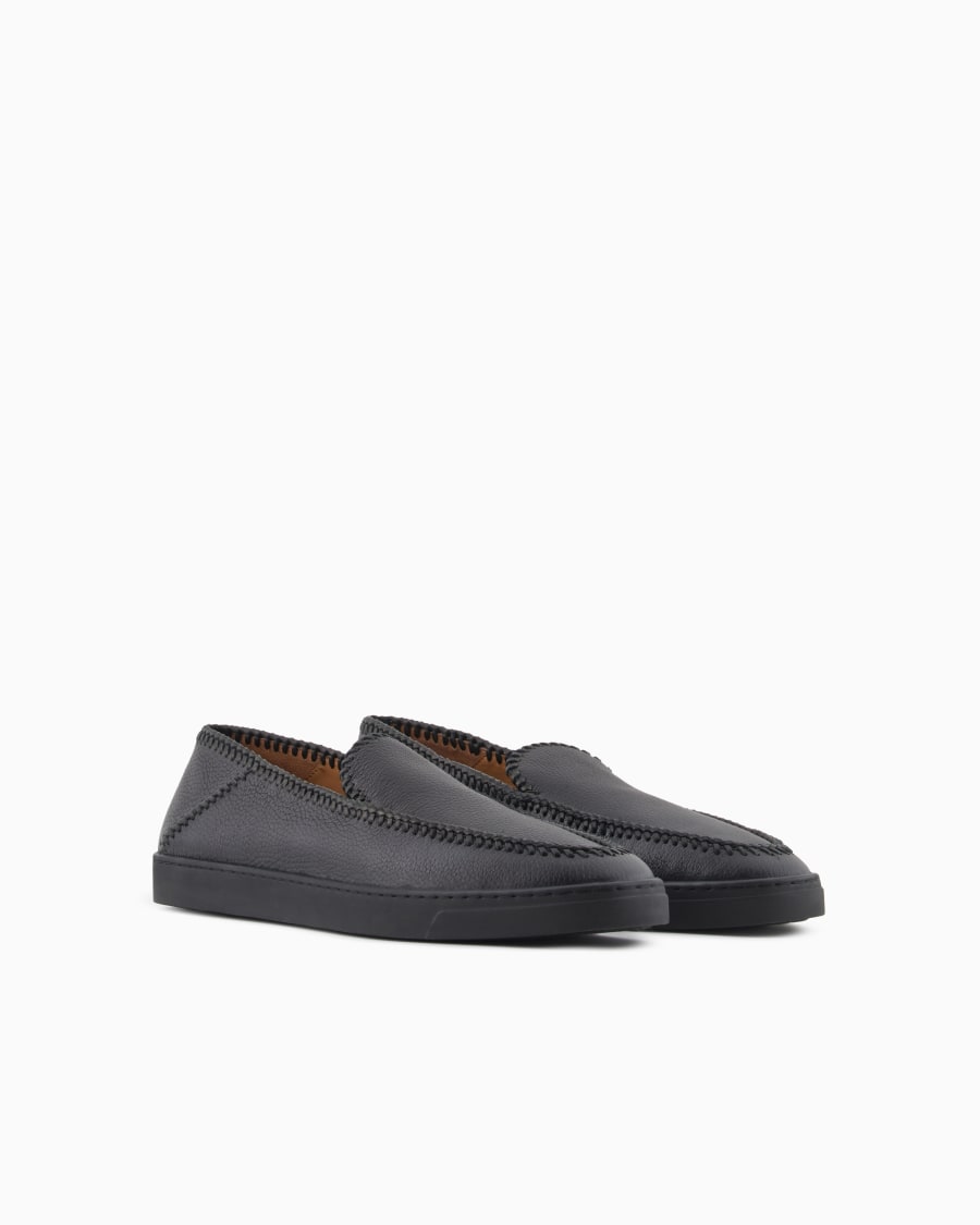 The world of armani GALLERIA 3 SLIP-ON IN CERVO CON INFILATURE Nuova
