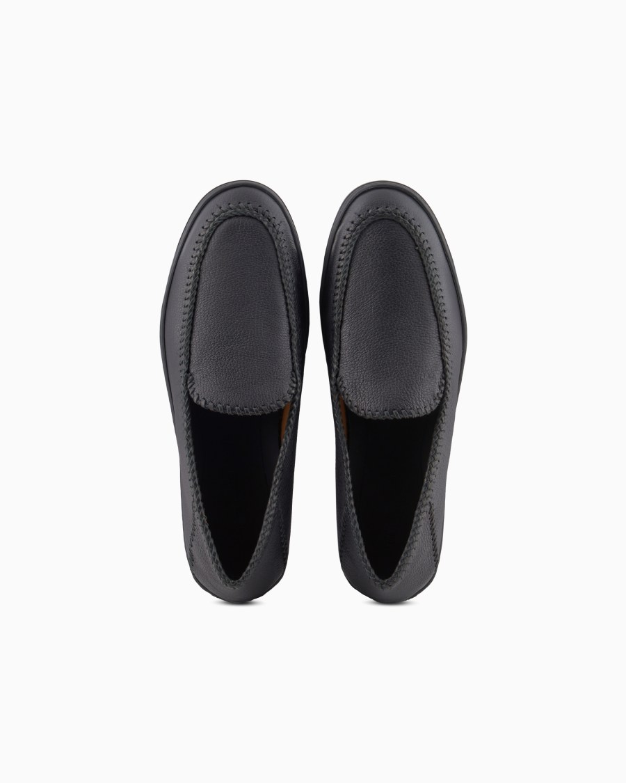 The world of armani GALLERIA 3 SLIP-ON IN CERVO CON INFILATURE Nuova