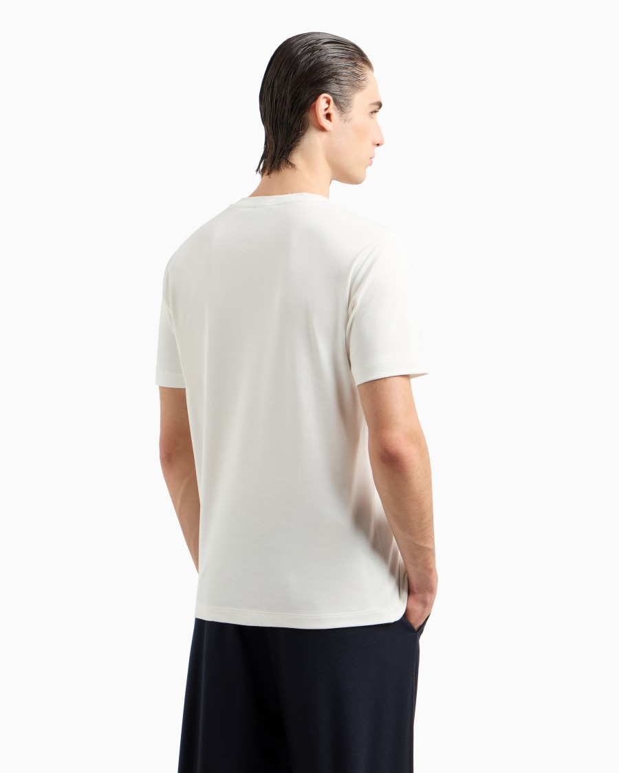 The world of armani T-SHIRT IN INTERLOCK DI PURO COTONE CON LOGO RICAMATO Negozio online di fabbrica