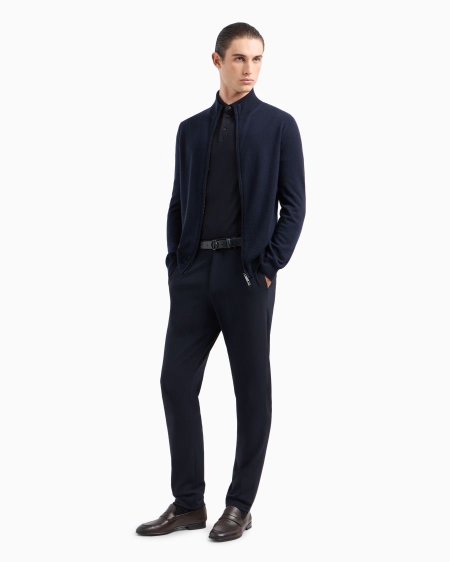 The world of armani POLO IN PIQUET DI PURA LANA VERGINE Grande vendita
