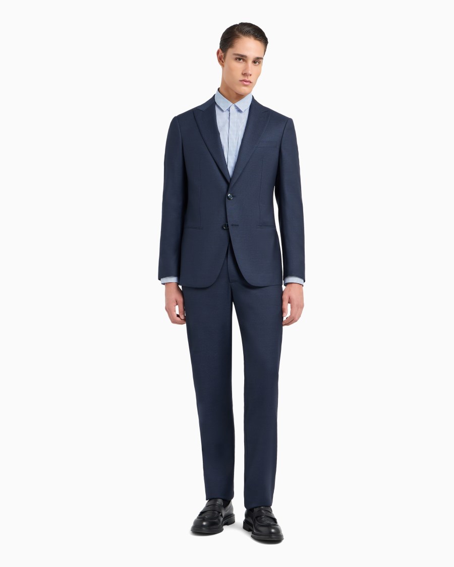 The world of armani ABITO LINEA SOHO MONOPETTO IN LANA VERGINE PUNTO SPILLO Flash Sale