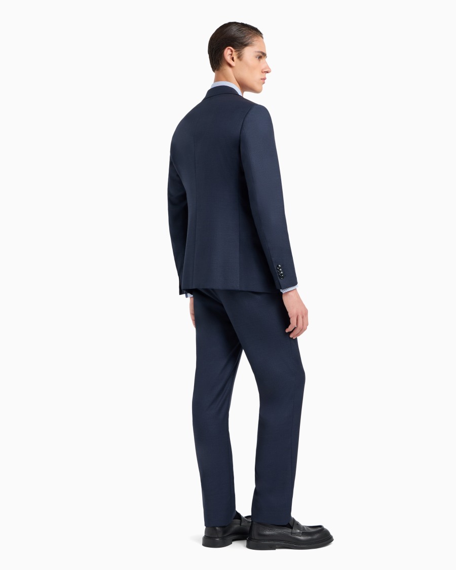 The world of armani ABITO LINEA SOHO MONOPETTO IN LANA VERGINE PUNTO SPILLO Flash Sale