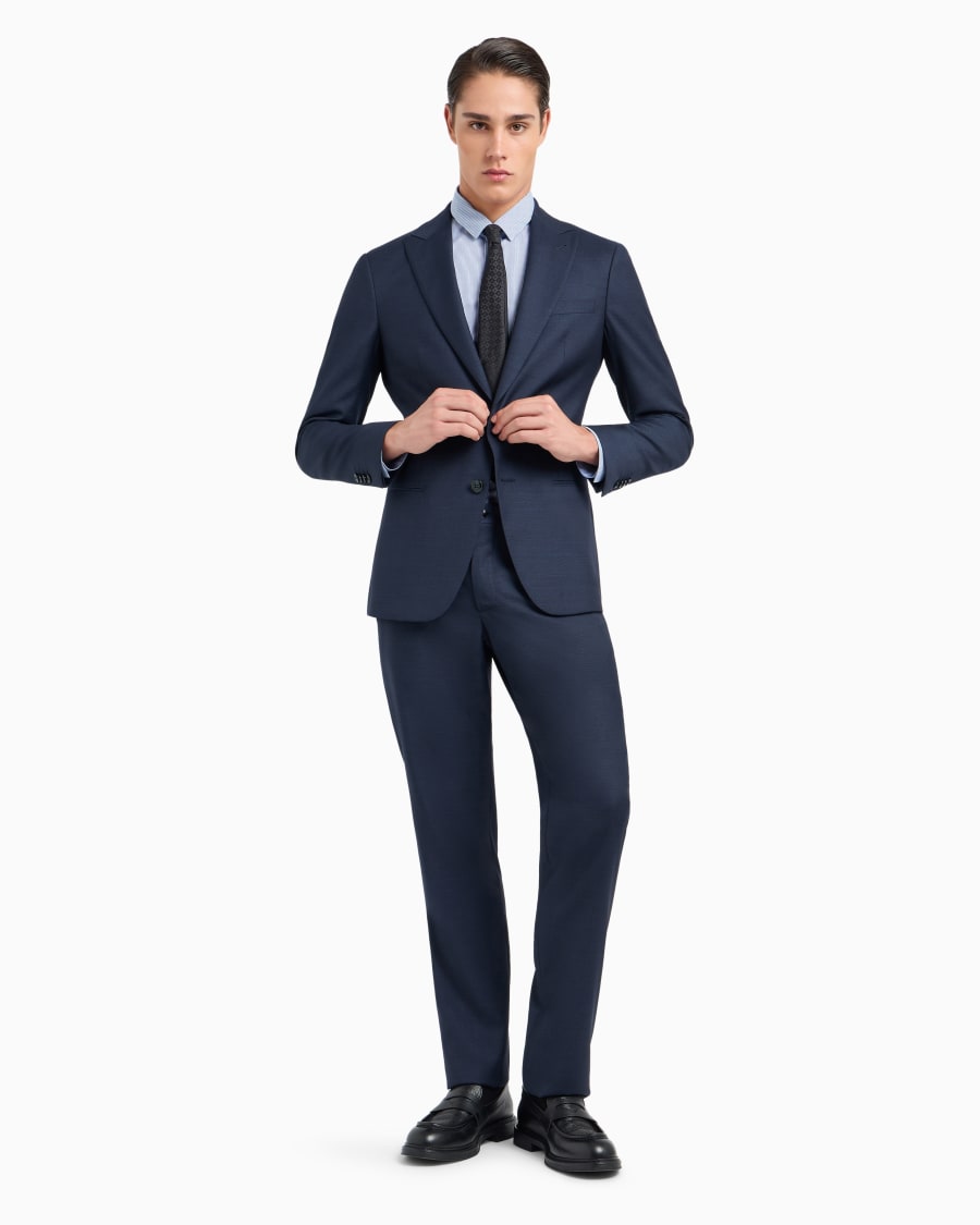 The world of armani ABITO LINEA SOHO MONOPETTO IN LANA VERGINE PUNTO SPILLO Flash Sale