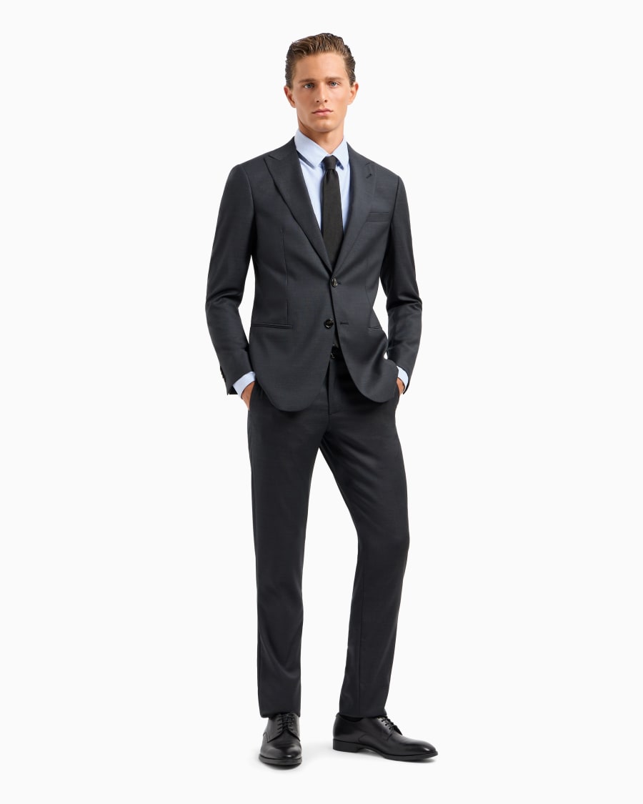 The world of armani ABITO LINEA SOHO MONOPETTO IN LANA VERGINE PUNTO SPILLO Offerta esclusiva