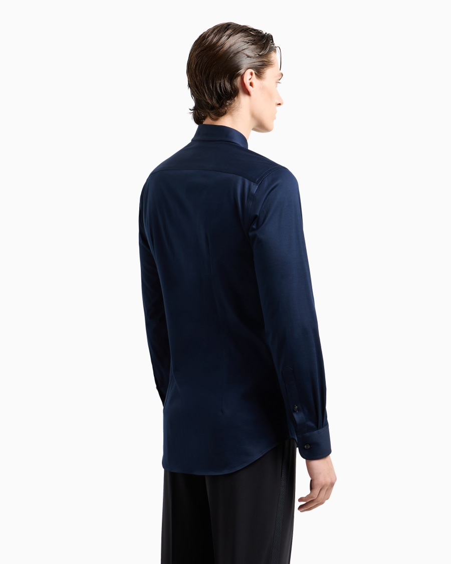 The world of armani CAMICIA SLIM FIT ICON IN JERSEY DI COTONE Offerta natalizia