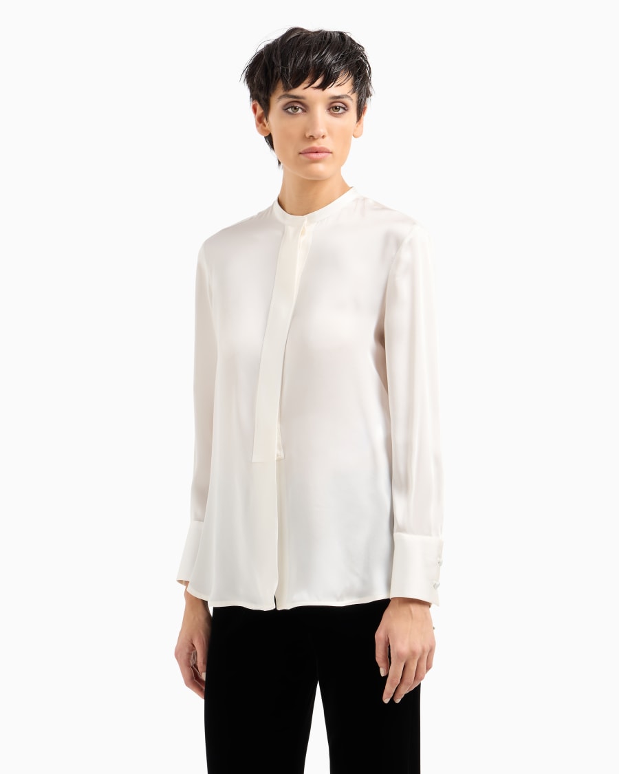 The world of armani CAMICIA IN CHARMEUSE DI SETA Grandi sconti