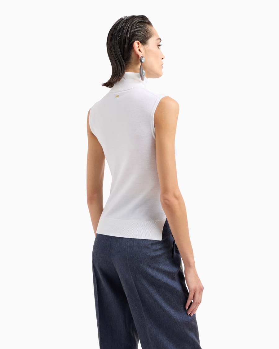 The world of armani TOP CON COLLO A LUPETTO IN LANA VERGINE Comprane uno, ottenene uno gratis