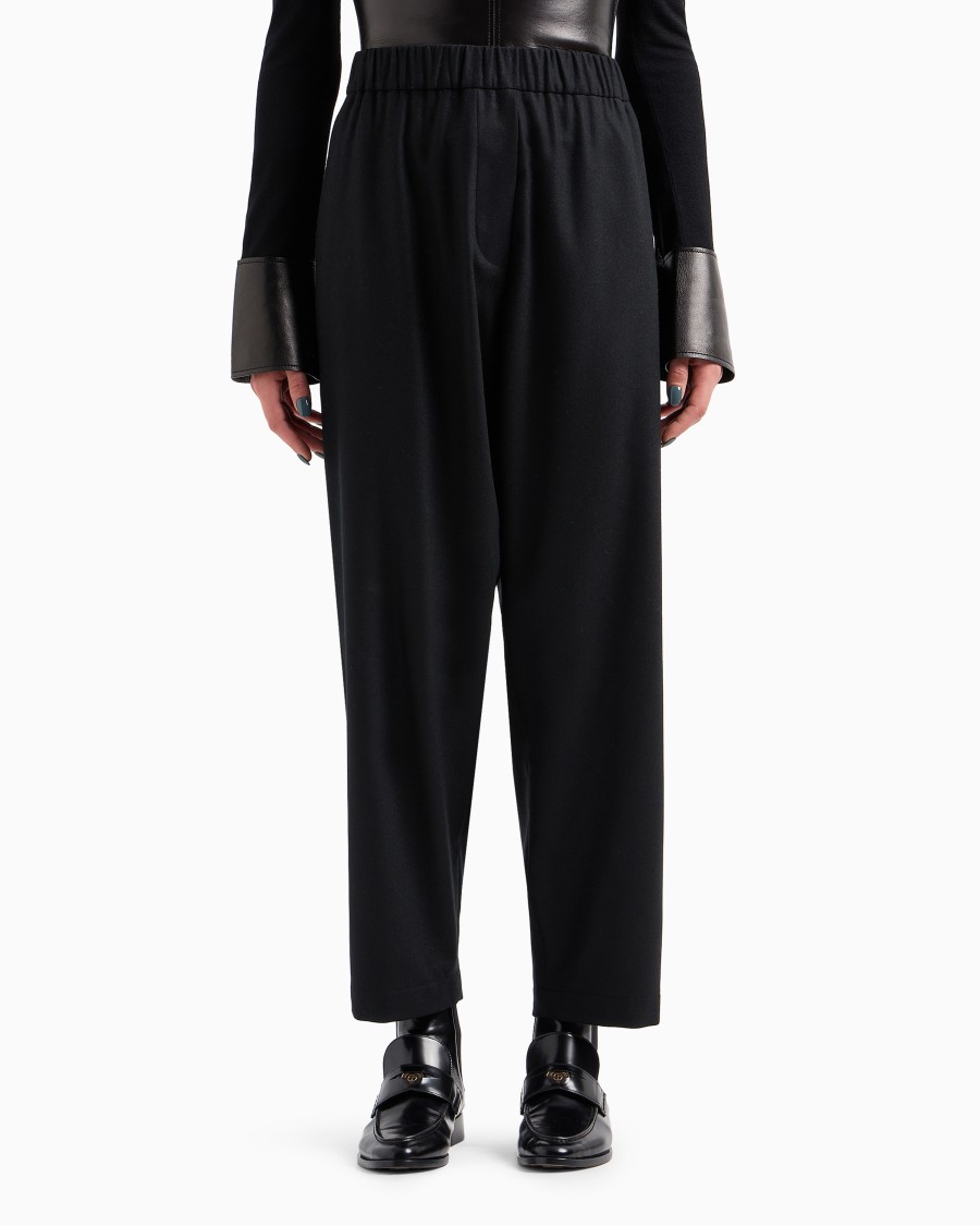 The world of armani PANTALONI MORBIDI IN FLANELLA LANA E CASHMERE Offerte giornaliere