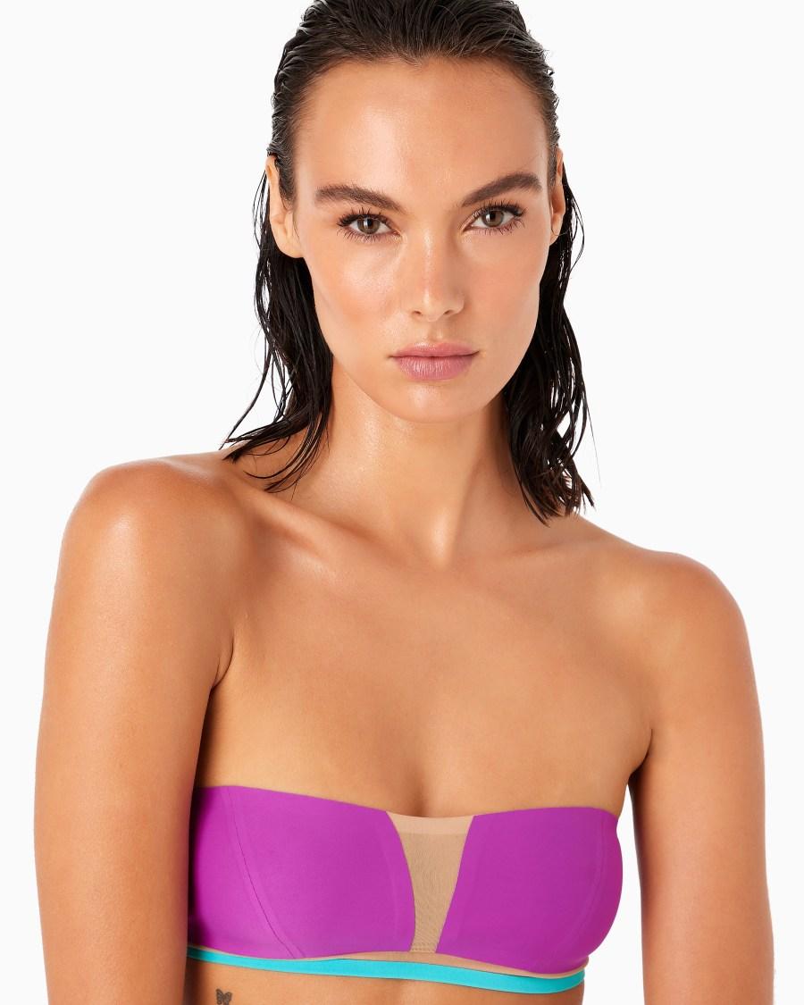The world of armani BIKINI A FASCIA CON DETTAGLI IN TULLE Offerte speciali