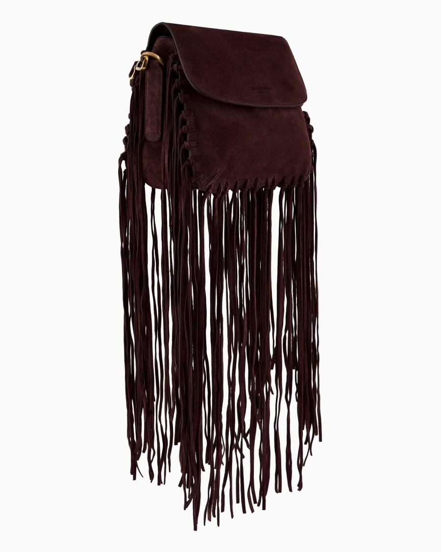 The world of armani BORSA LA PRIMA IN PELLE SCAMOSCIATA CON FRANGE Prezzo basso
