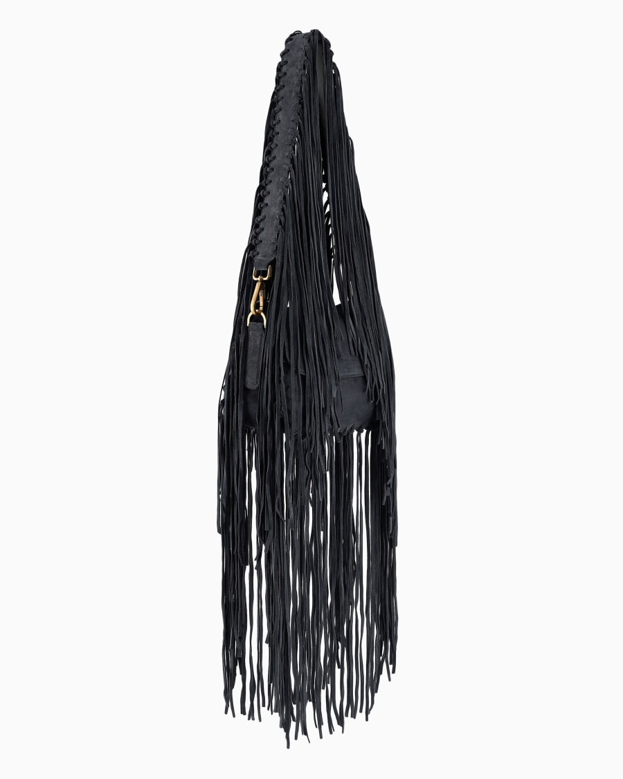 The world of armani BORSA LA PRIMA IN PELLE SCAMOSCIATA CON FRANGE Super Saving Price
