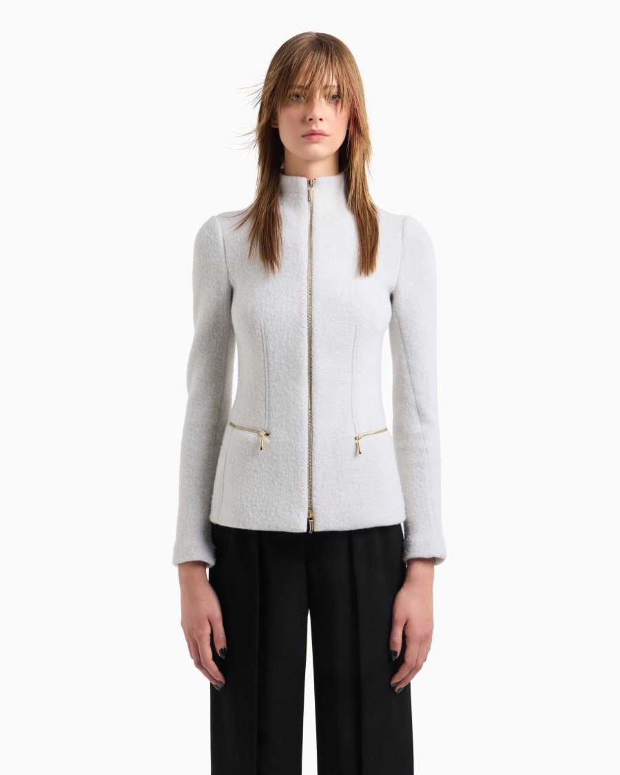 The world of armani GIACCA CON ZIP IN COTONE LANA E CASHMERE DOUBLE Ritorno libero