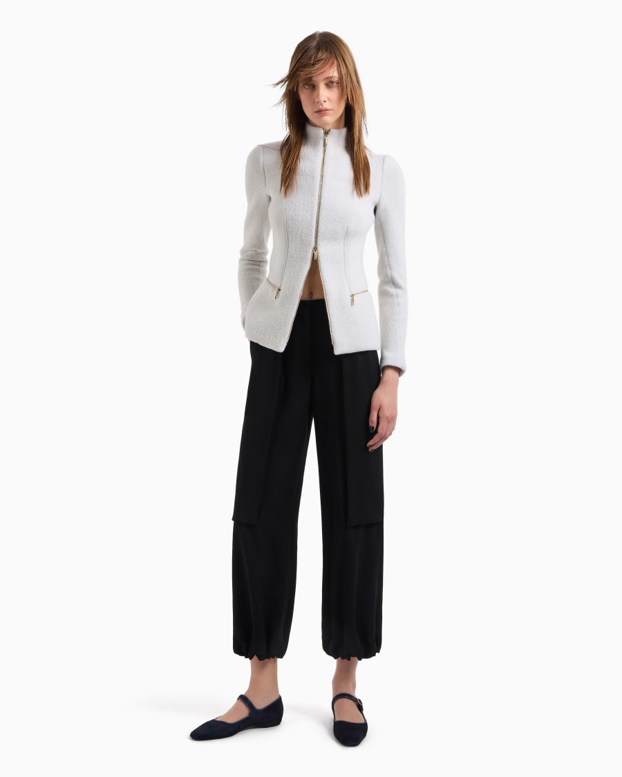 The world of armani GIACCA CON ZIP IN COTONE LANA E CASHMERE DOUBLE Ritorno libero
