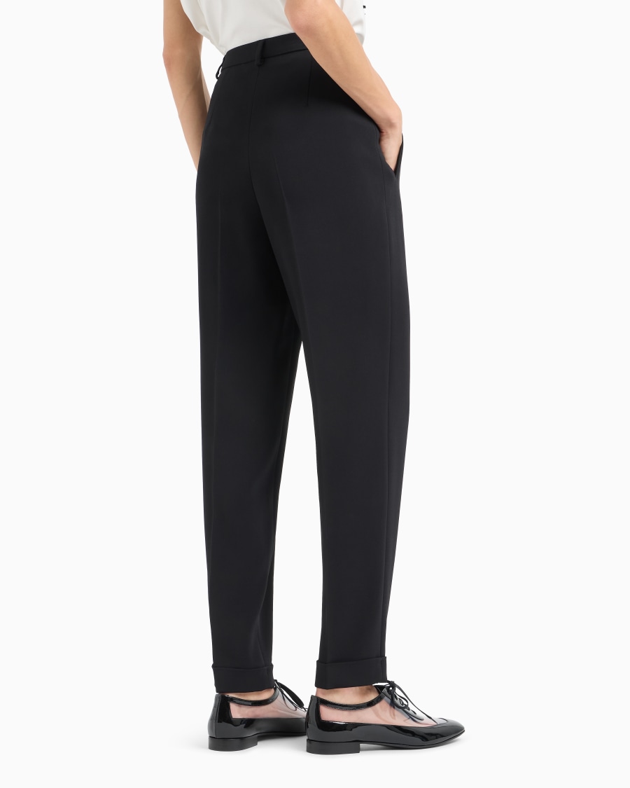 The world of armani PANTALONI DRITTI A UNA PINCE IN CADY DI VISCOSA Rilascio limitato
