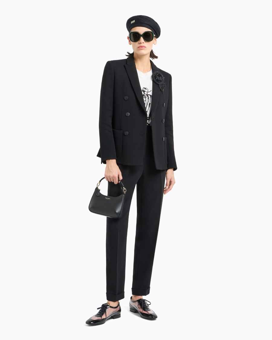 The world of armani PANTALONI DRITTI A UNA PINCE IN CADY DI VISCOSA Rilascio limitato