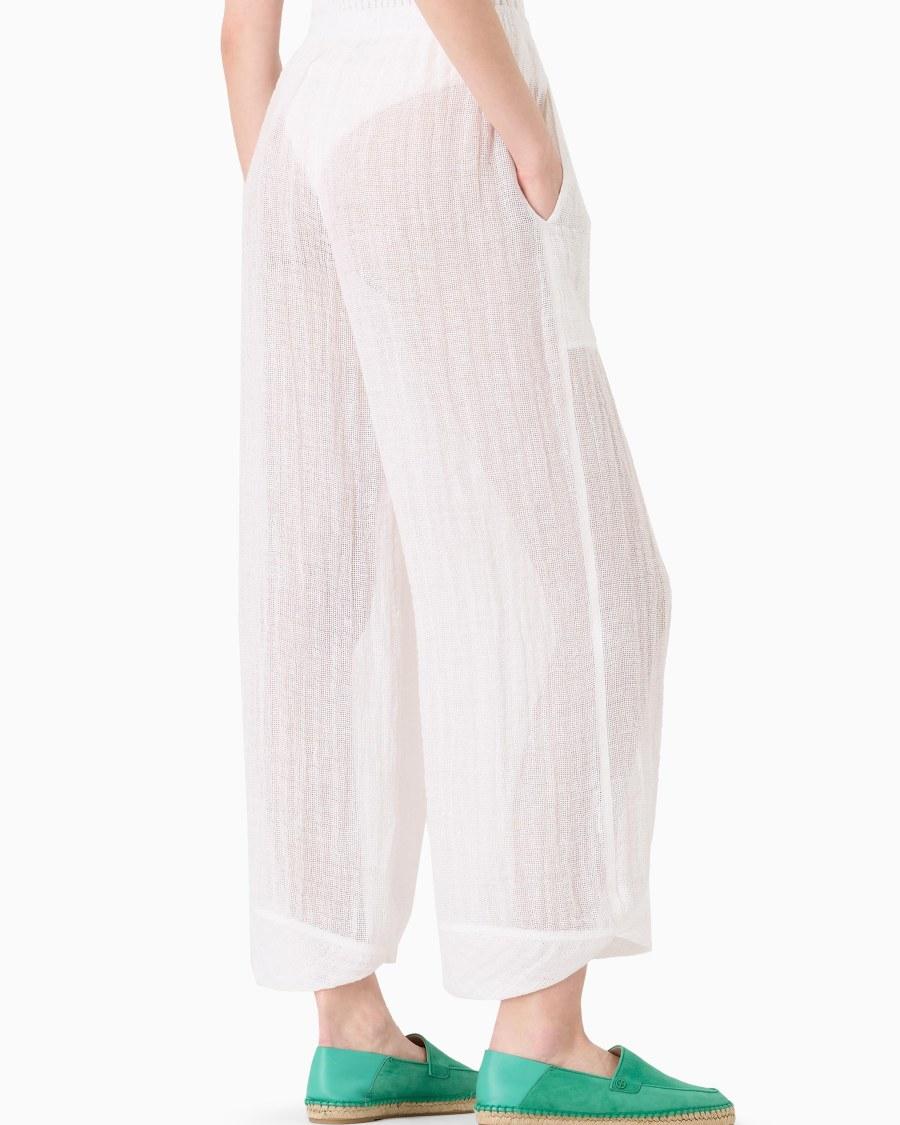 The world of armani PANTALONI AMPI IN MISTO LINO ACQUISTA ORA