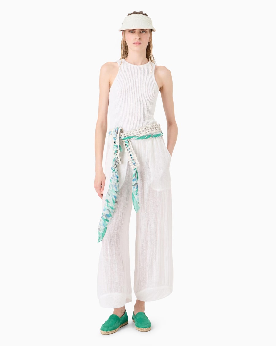 The world of armani PANTALONI AMPI IN MISTO LINO ACQUISTA ORA
