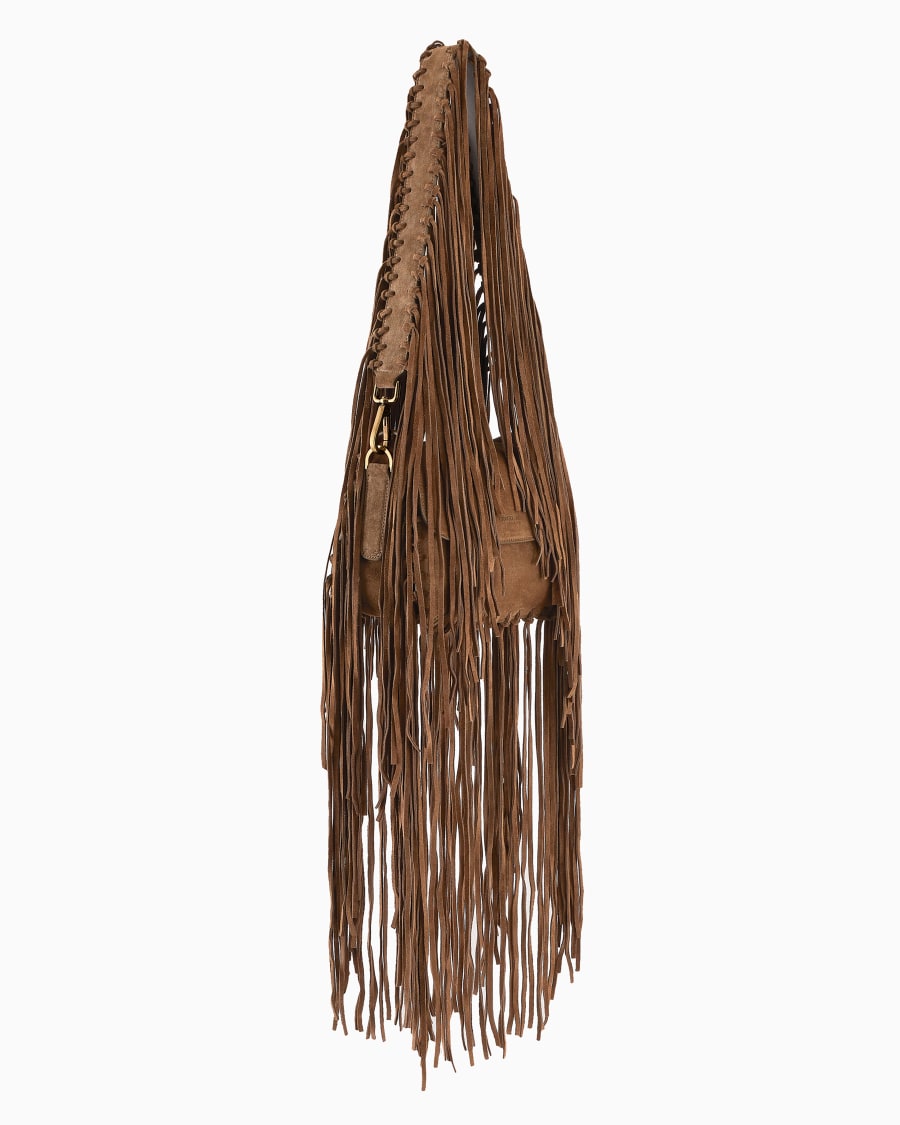 The world of armani BORSA LA PRIMA IN PELLE SCAMOSCIATA CON FRANGE Fino al 50% di sconto