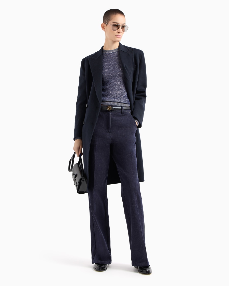 The world of armani DENIM COLLECTION MAGLIA GIROCOLLO IN MISTO VISCOSA GOFFRATA Enormi sconti