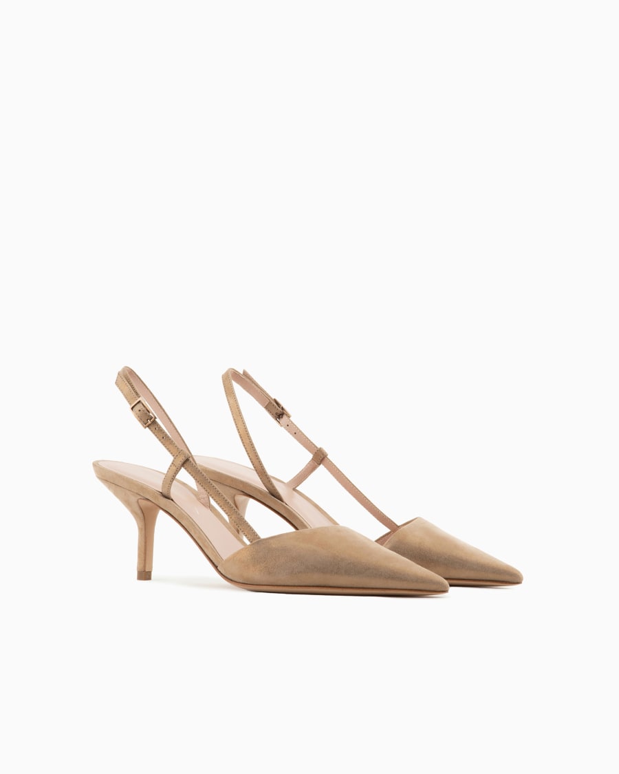 The world of armani SLINGBACK IN PELLE SCAMOSCIATA LAMINATA Officina