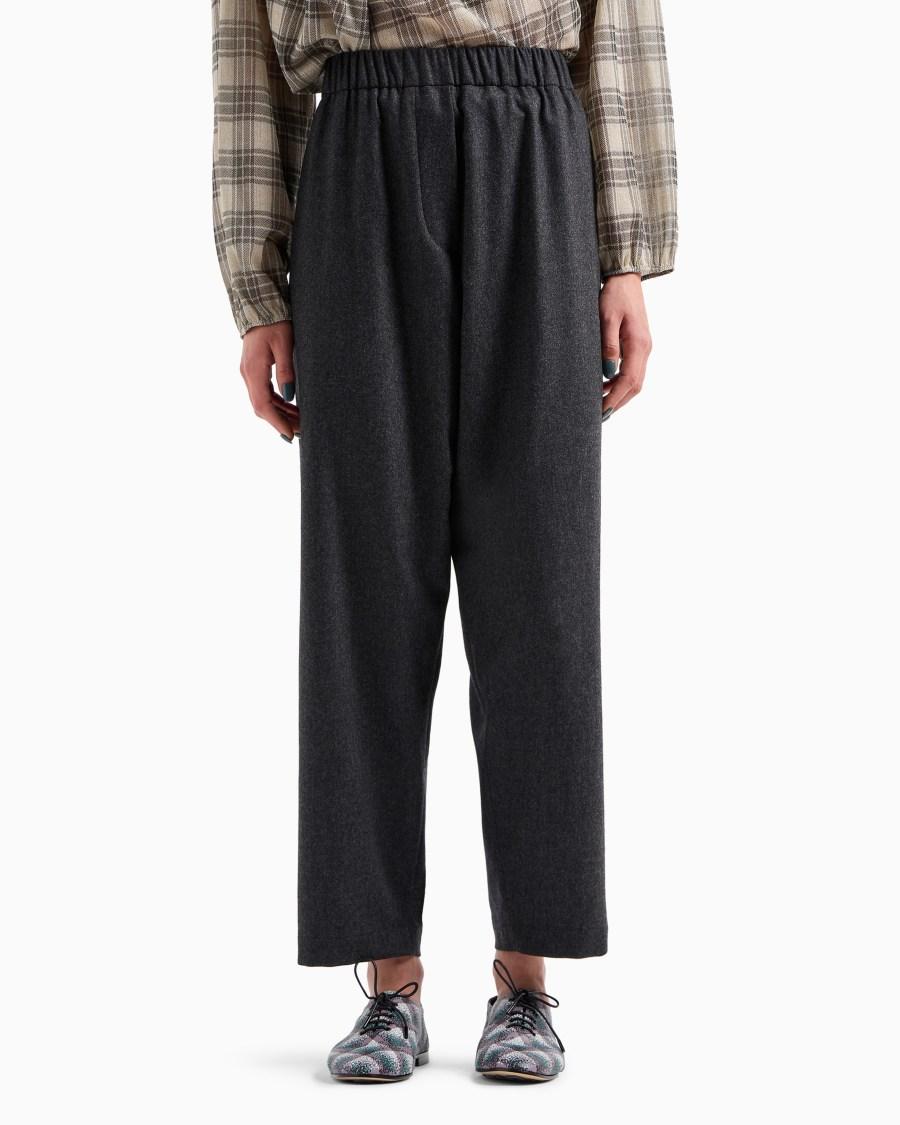 The world of armani PANTALONI MORBIDI IN FLANELLA LANA E CASHMERE Limitato a 3 giorni