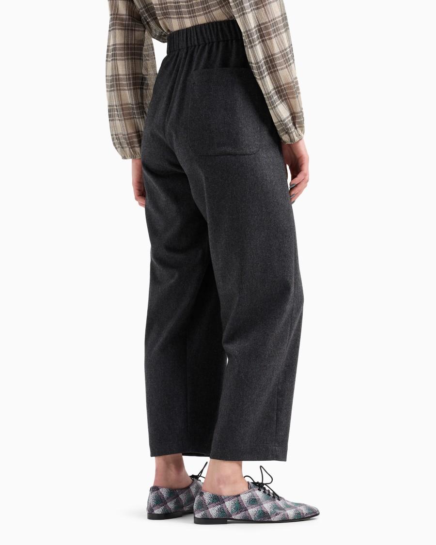 The world of armani PANTALONI MORBIDI IN FLANELLA LANA E CASHMERE Limitato a 3 giorni