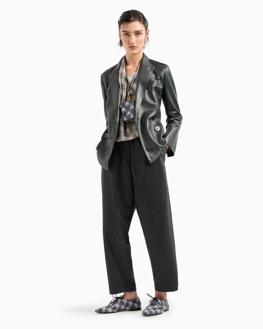 The world of armani PANTALONI MORBIDI IN FLANELLA LANA E CASHMERE Limitato a 3 giorni