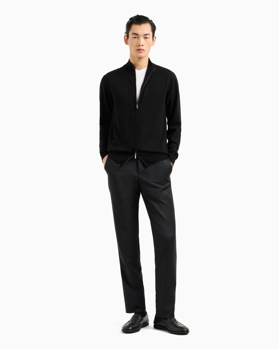 The world of armani CARDIGAN CON ZIP IN CASHMERE Black Friday Prezzi