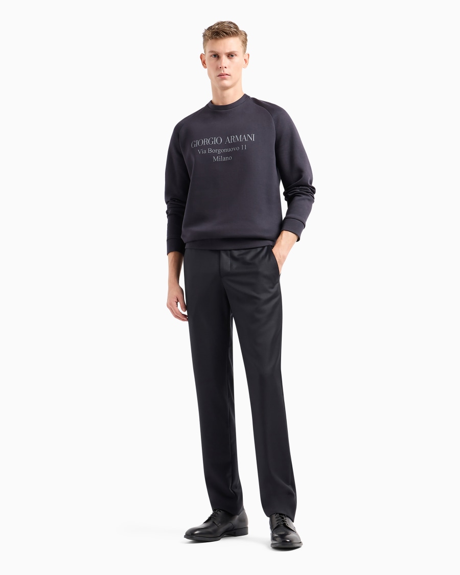 The world of armani FELPA BORGONUOVO 11 IN DOPPIO JERSEY DI COTONE Sconti questo mese