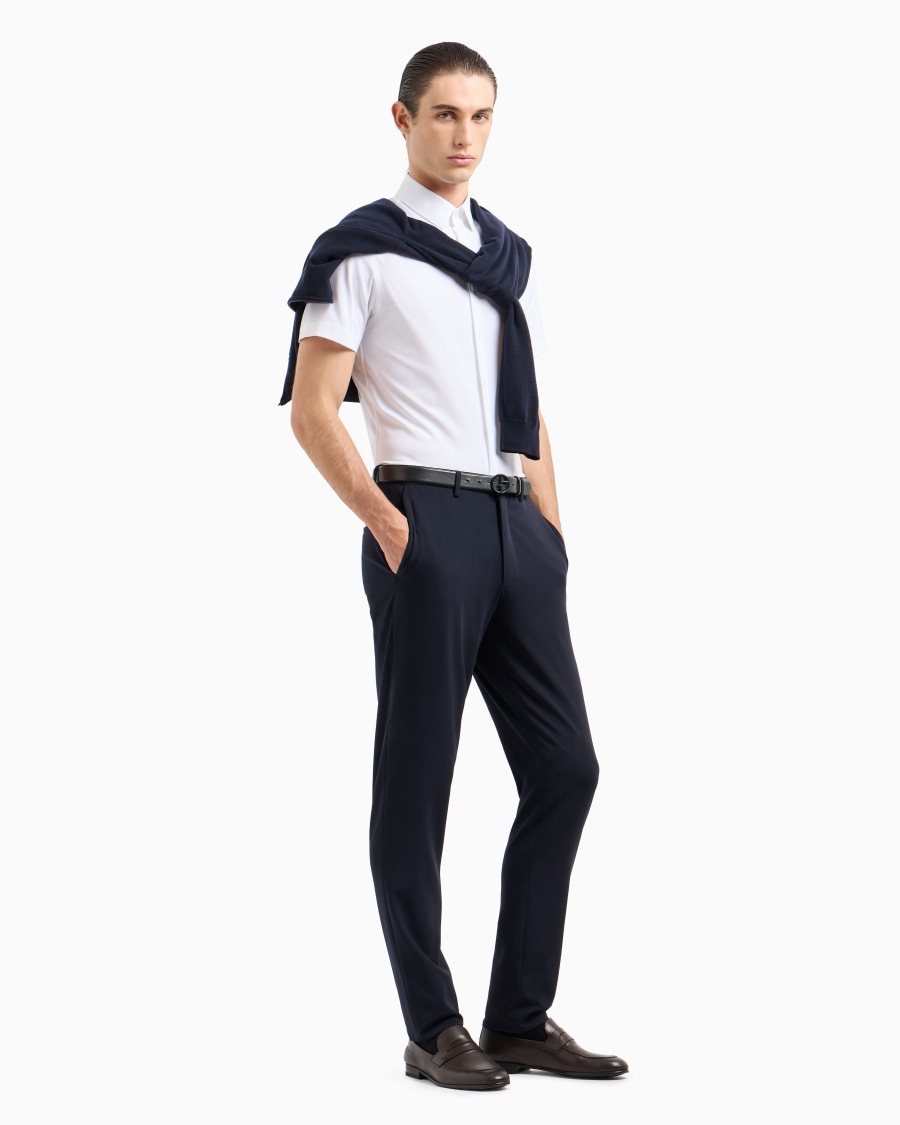 The world of armani CAMICIA A MANICHE CORTE IN JERSEY DI COTONE 2025