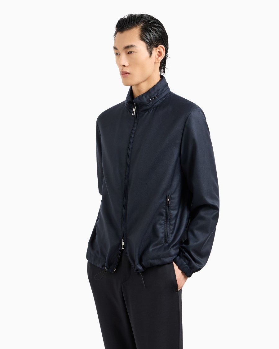 The world of armani BLOUSON ICON IN GABARDINE DI MISTO CASHMERE Promozione