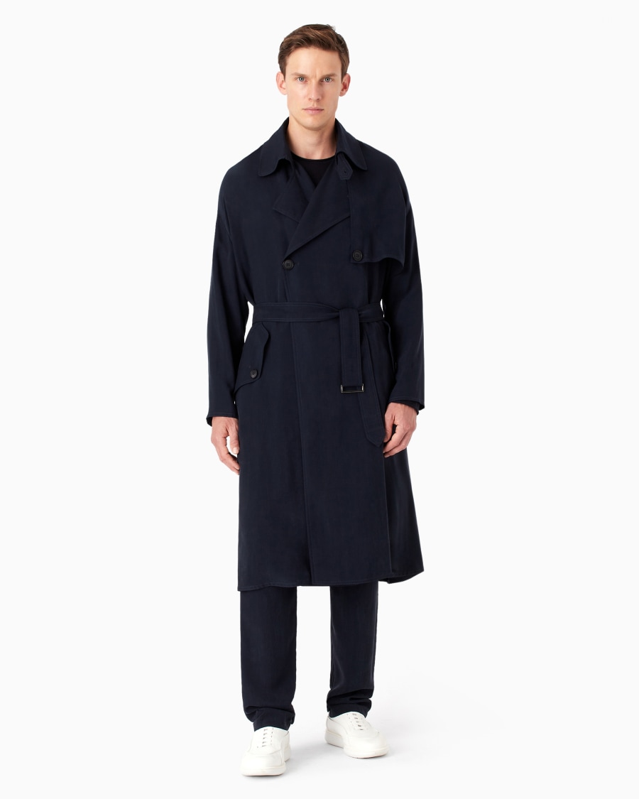 The world of armani TRENCH DOPPIOPETTO ICON IN CUPRO Spedizione Gratuita