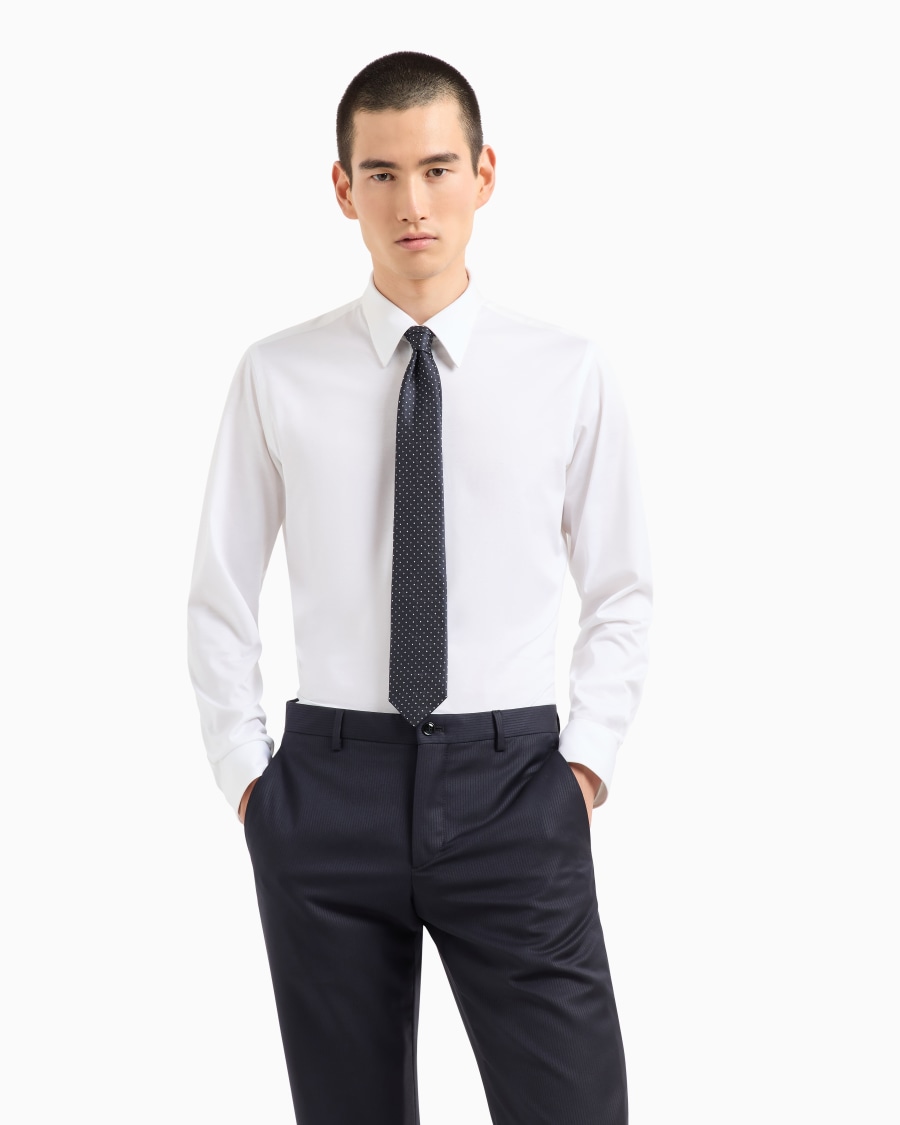 The world of armani CRAVATTA IN SETA JACQUARD MICRO POIS Fino Al -60%