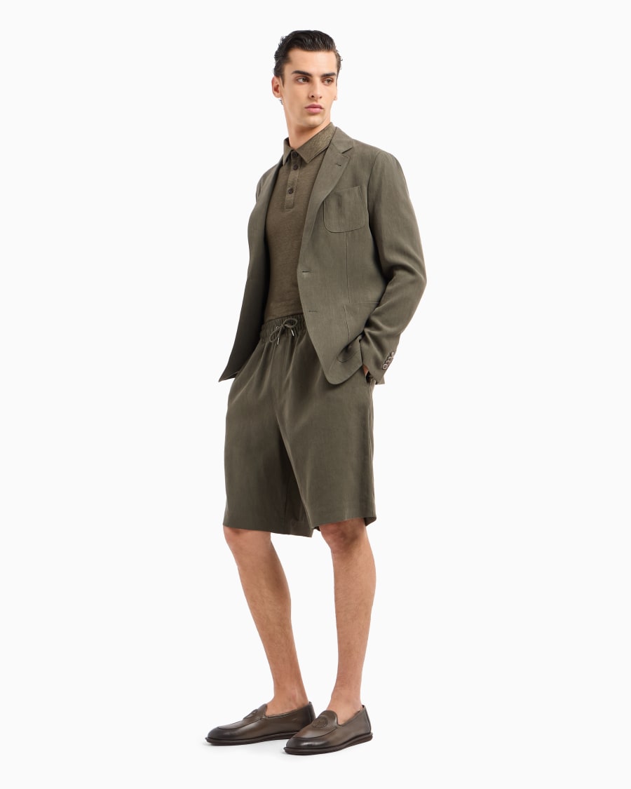 The world of armani POLO A MANICHE CORTE IN JERSEY DI PURO LINO Sottocosto