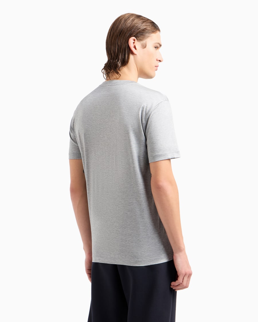 The world of armani T-SHIRT IN JERSEY RASATO DI MISTO SETA E COTONE Convenienza