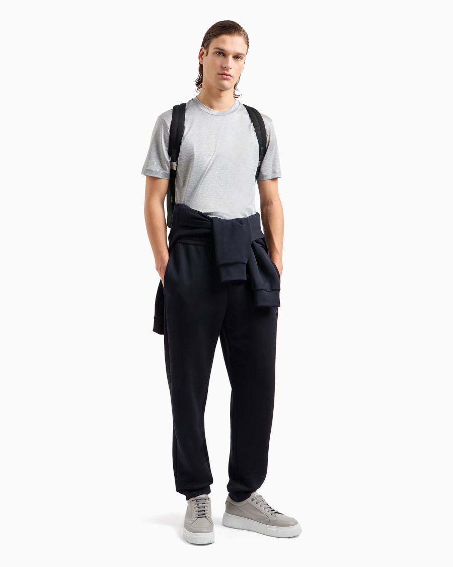 The world of armani T-SHIRT IN JERSEY RASATO DI MISTO SETA E COTONE Convenienza