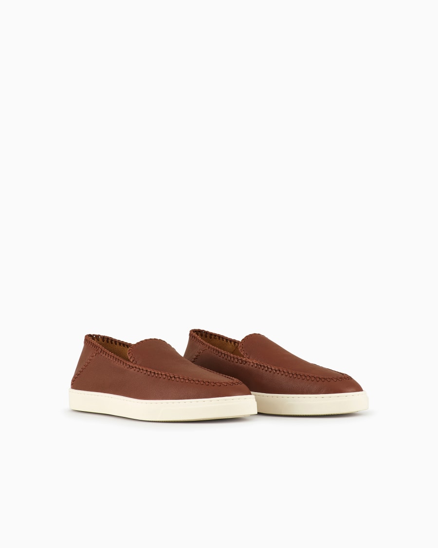 The world of armani GALLERIA 3 SLIP-ON IN NAPPA Sconto