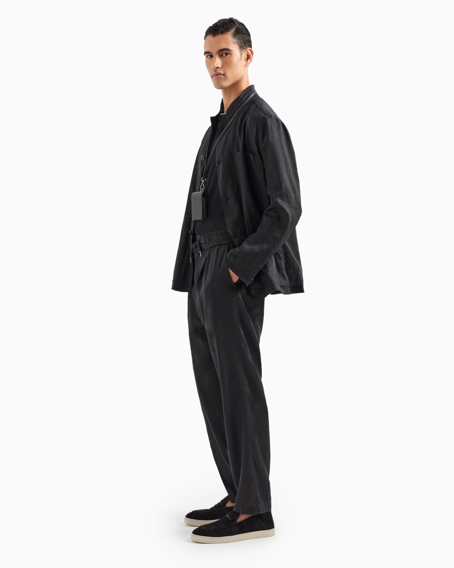 The world of armani GIACCA MONOPETTO IN TELA DI LINO In Vendita