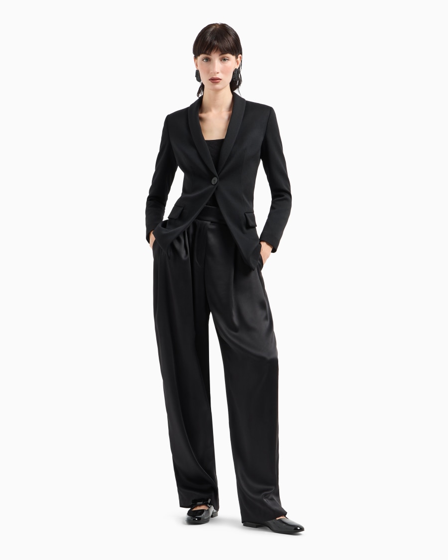 The world of armani MAGLIA GIROCOLLO IN JERSEY DI VISCOSA E CASHMERE JACQUARD ASV Saldi