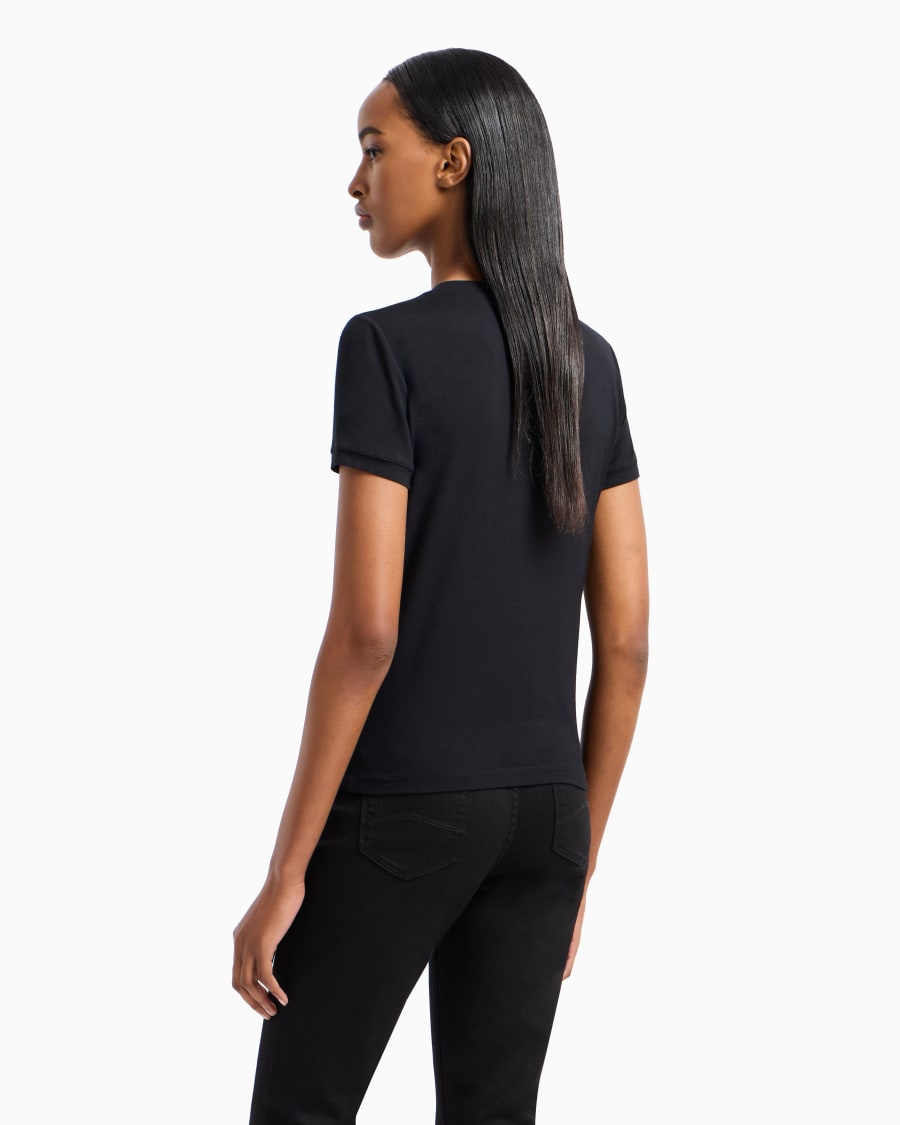The world of armani T-SHIRT IN JERSEY DI VISCOSA STRETCH Vendita Calda