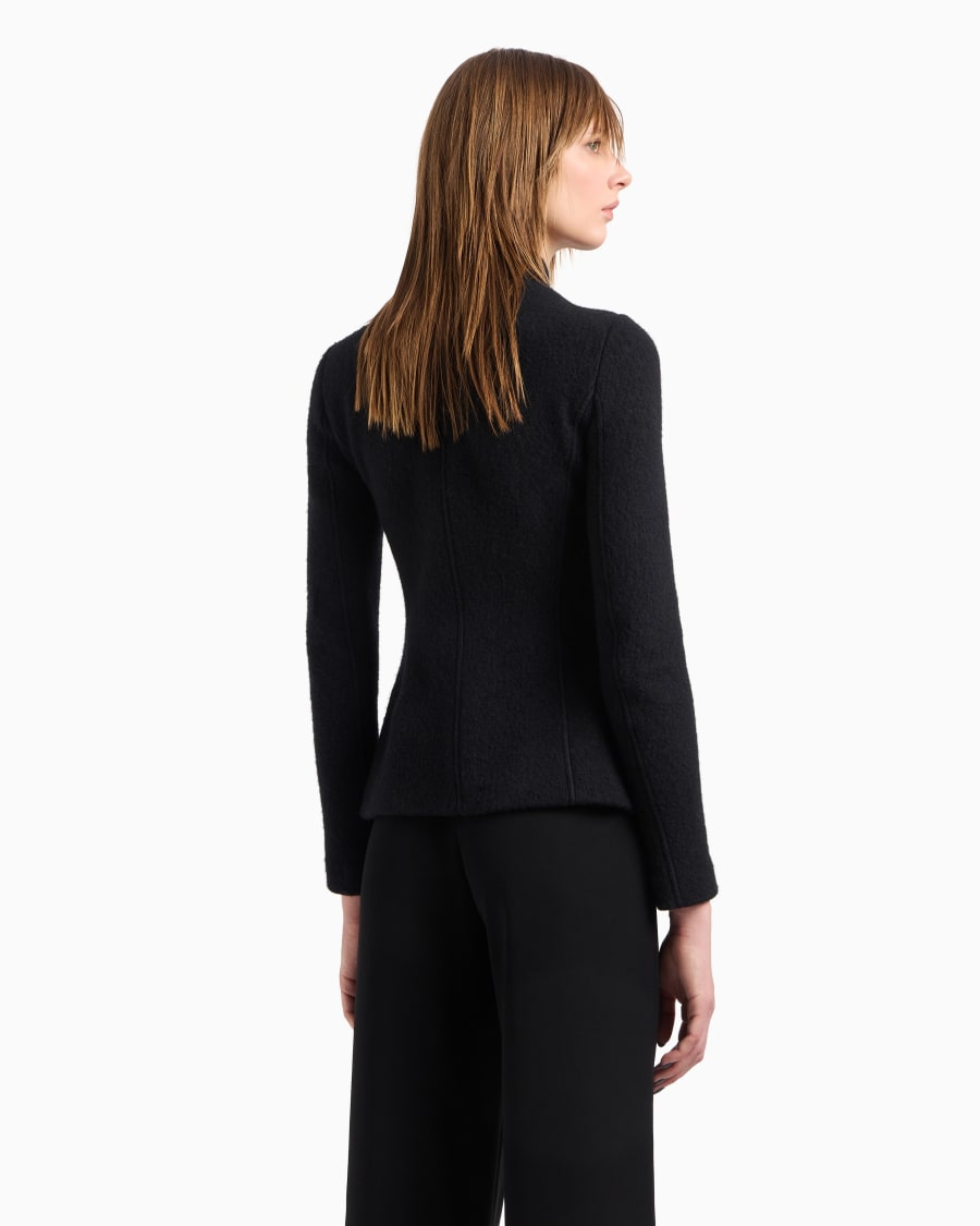 The world of armani GIACCA CON ZIP IN COTONE LANA E CASHMERE DOUBLE Saldi Di Fabbrica