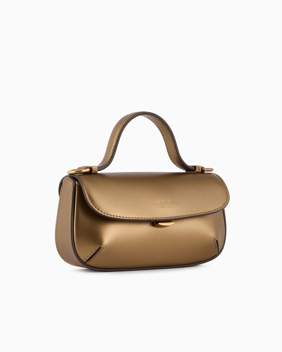 The world of armani MINI BORSA A MANO LA PRIMA IN PELLE LAMINATA Negozio