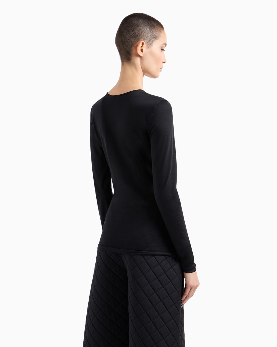 The world of armani MAGLIA A MANICHE LUNGHE IN JERSEY DI LANA Comprare a buon mercato
