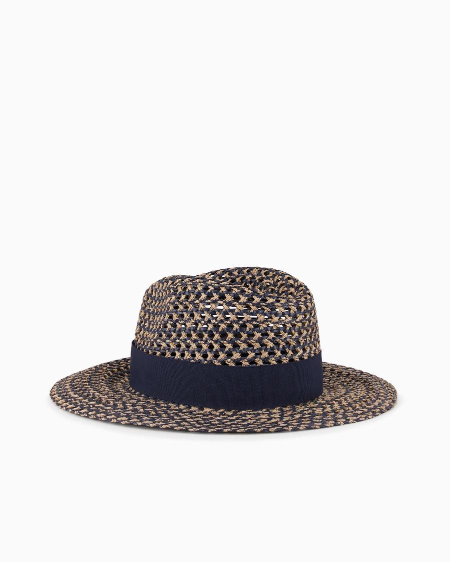 The world of armani CAPPELLO INTRECCIATO CON NASTRO Grande vendita