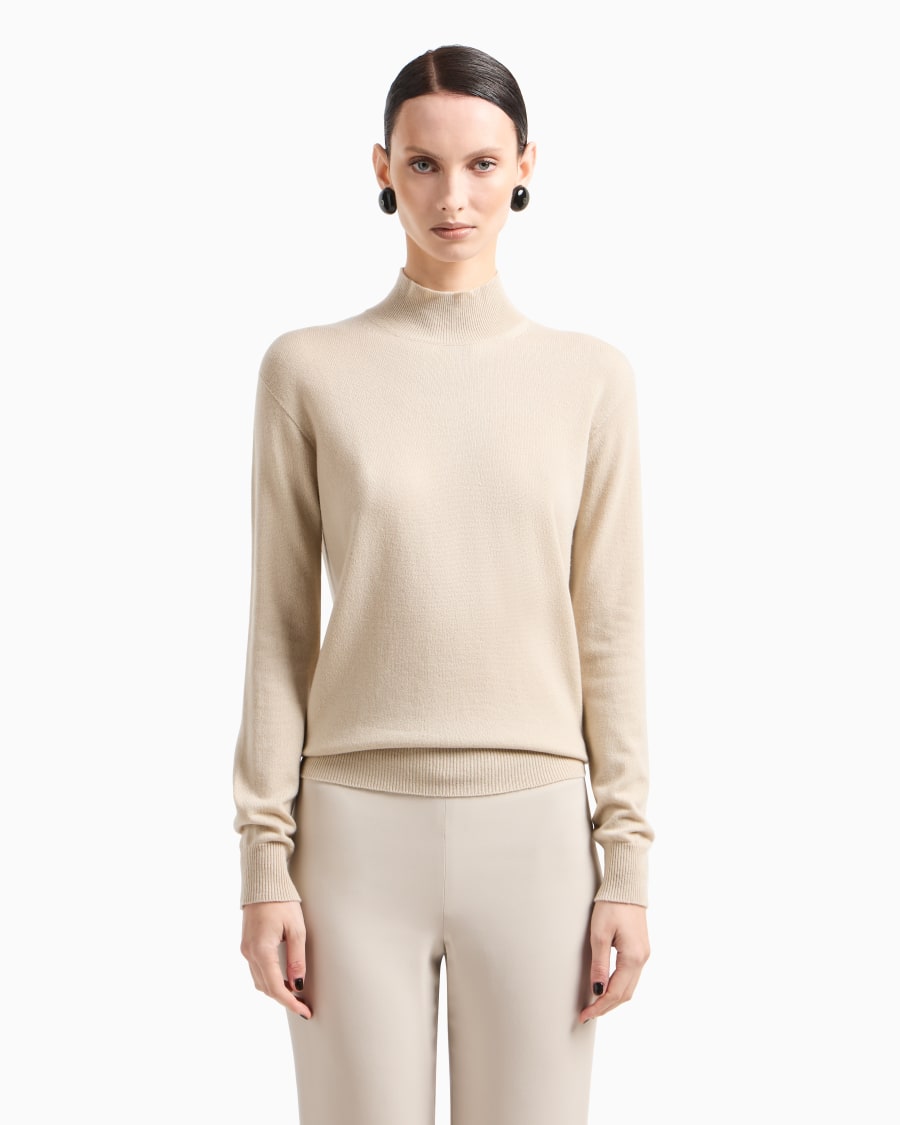 The world of armani MAGLIA CON COLLO A LUPETTO IN CASHMERE Offerta migliore
