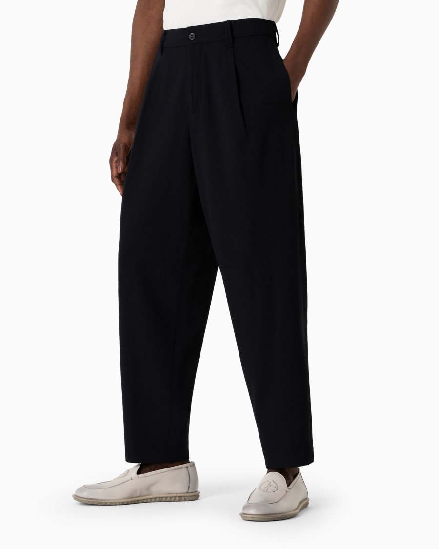 The world of armani PANTALONI A UNA PINCE IN LANA VERGINE Online Outlet