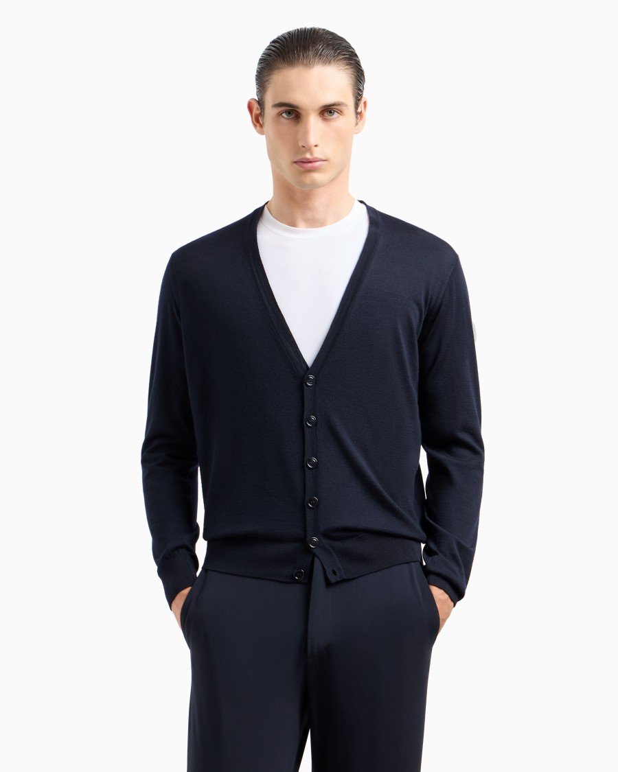 The world of armani CARDIGAN CON BOTTONI IN LANA VERGINE Offerta temporanea